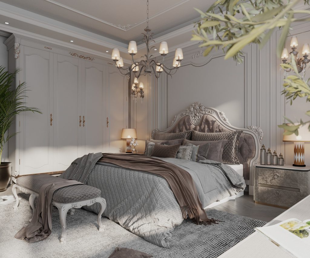 Thiết kế nội thất phòng ngủ phong cách Tân cổ điển